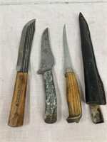 3 knives assorted. Various conditions