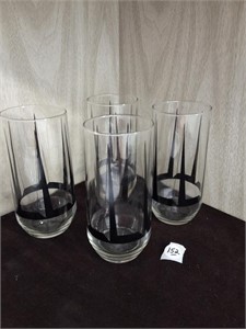MCM Geometrc 6\"T Tea Glasses Set of 4