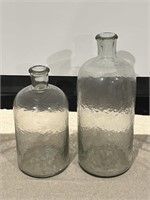 BUNDLE of TWO Glass Accent Bottles - 14in. & 11in.