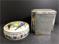 Two med. sized Tins - silver tin is an Old Holland
