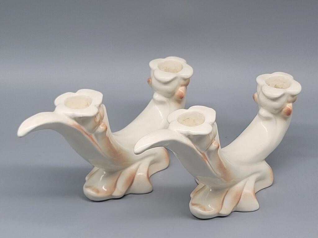 Set of 2 Roselane Pottery Candle-Holders