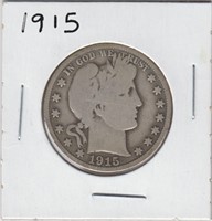 US Coins Barber Half Dollar 1915 (key date)