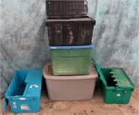 5-TOTES 10-30 GALLON WITH FLIP TOP LIDS
