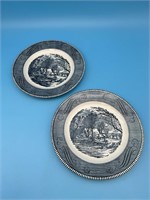 Cavalier Ironstone Blue Wall Plates