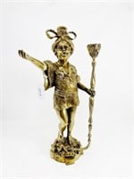 Bronze Sculpture Boy wit hPipe Some