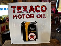 1FT x 1FT Porcelain Texaco Motor Oil Sign
