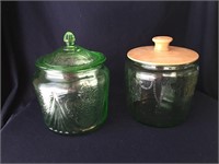 Vintage Green Royal Lace/Ballerina Cookie Jars