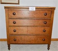 Antique 4 Drawer Dresser - Chestnut 42" W X 20" D