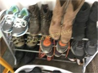 shoe rack with assorted shoes mens womens