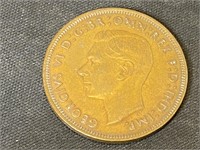 1938 UK King George VI   One Penny Coin