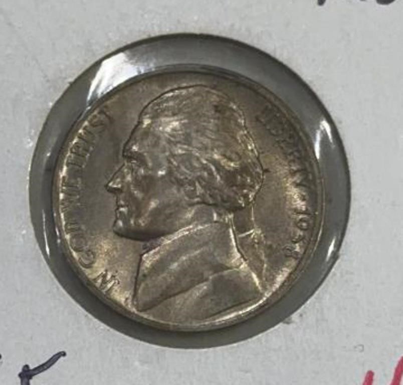 1938-D JEFFERSON NICKEL ***FIRST YEAR ISSUE) (XF)