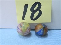 (2) 3/4" Size Old Onion Skin Marbles
