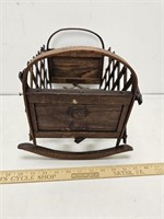 Antique Accordion Style Folding Wooden Doll Bed w