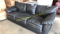 Black leather sofa