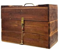 Vtg. Cedar Portable Keepsake Storage Box