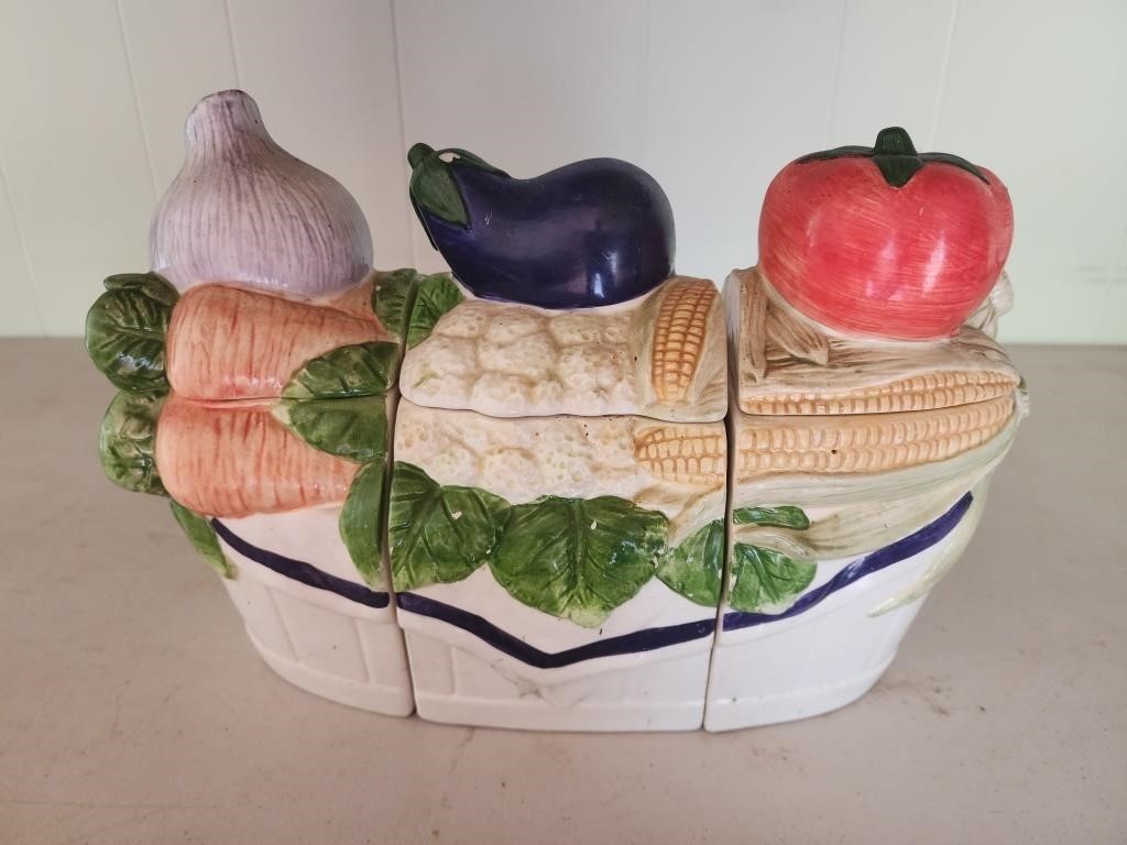 Vintage 1994 CKR 3 Piece Ceramic Vegetable