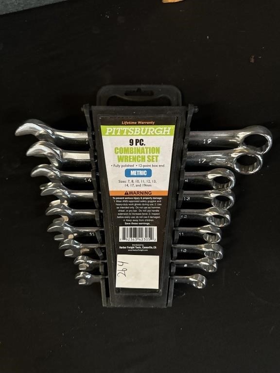 9 Pc Pittsburgh Combination Wrench 7-19 Metric