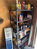 SHELF W/CONTENTS, CHEMICALS, PARTS,