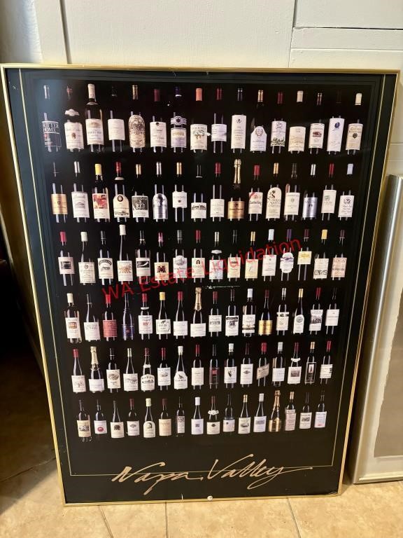 Framed Napa Valley Wine Poster (living room)