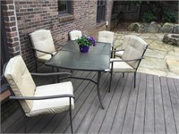 Outdoor Patio Glass Table w/6 Chairs