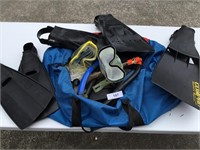 Large Bag of Various Snorkel Gear-Fins,Masks,Snork