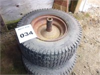 2 Lawn Tractor Tires on Rims