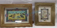 Two framed pieces of Persian artwork