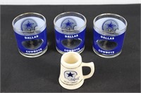 Dallas Cowboys Glasses & Miniature Stein