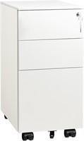 DEVAISE 3 Drawer Vertical File Cabinet  White