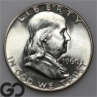 1960 Franklin Half Dollar, Near Gem BU FBL Bid: 29
