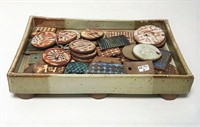 Painted Ceramic Pieces in Box