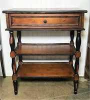 Wood Entry Table with One Drawer