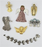 Angels Brooch Pin Lot  Some Signed