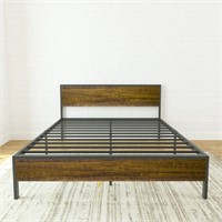 Full 14‘’High Metal and Wood Platform Bed Frame