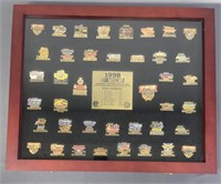 Collection NASCAR Pins 1998 with Display Case