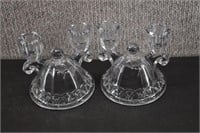 Imperial Glass Double Candle Holders -A Pair