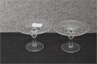 2 Westmoreland Etched Crystal Compotes