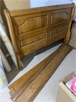 queen -size  sleigh bed per owner its oak