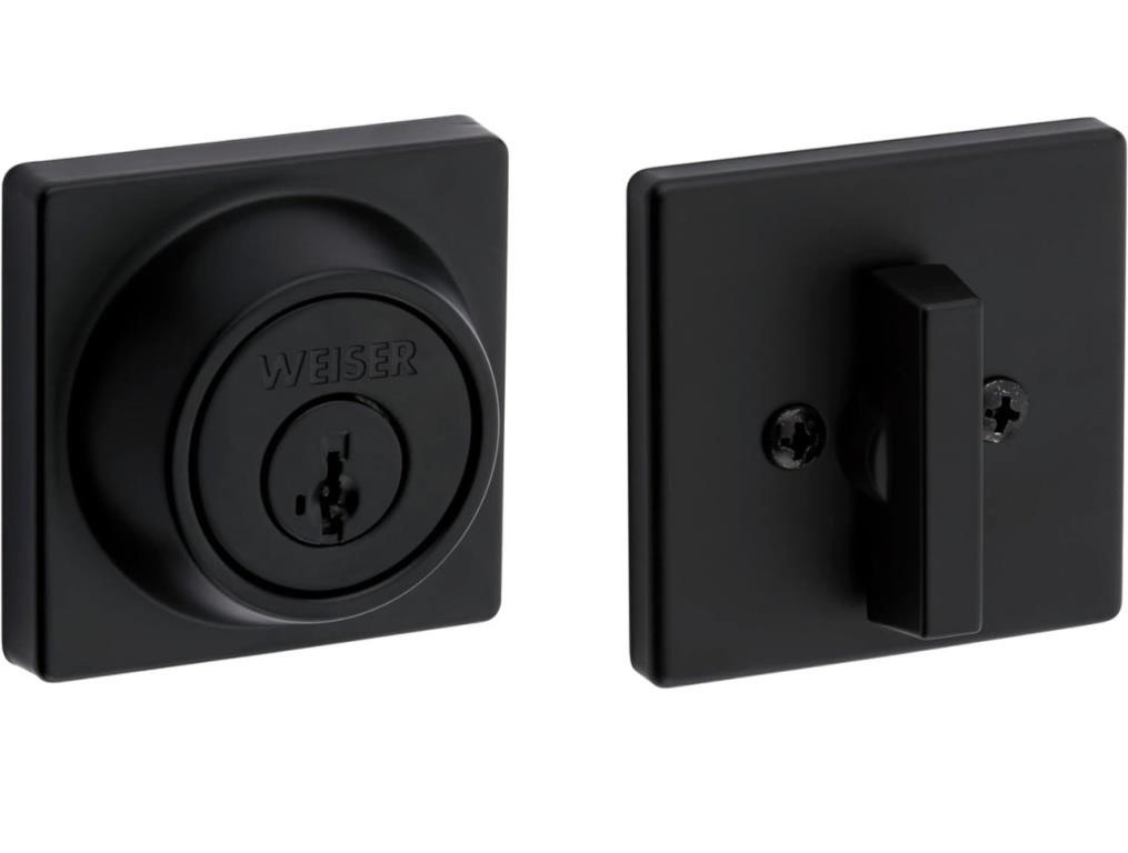 (new) Weiser Elements Matte Black Square Deadbolt