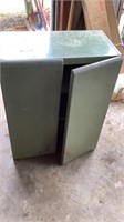 Green metal shelf with doors 24”x13”30”