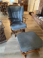 Glider Rocking Chair with Glider Stool