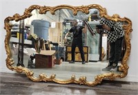 Large vintage ornate gold mirror, 35" x 57"