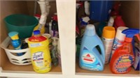 Cleaners and entire contents under sink