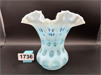 Vintage Fenton Blue Opalescent Coin Dot