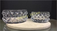 Pair of Hadeland Norwegian crystal bowls -largest