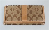 Ladies' Coach Leather & Monogram Canvas Wallet