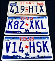 Lot of 3 Texas license plates