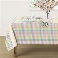 Spring Medley Plaid 60-Inch x 120-Inch Tablecloth