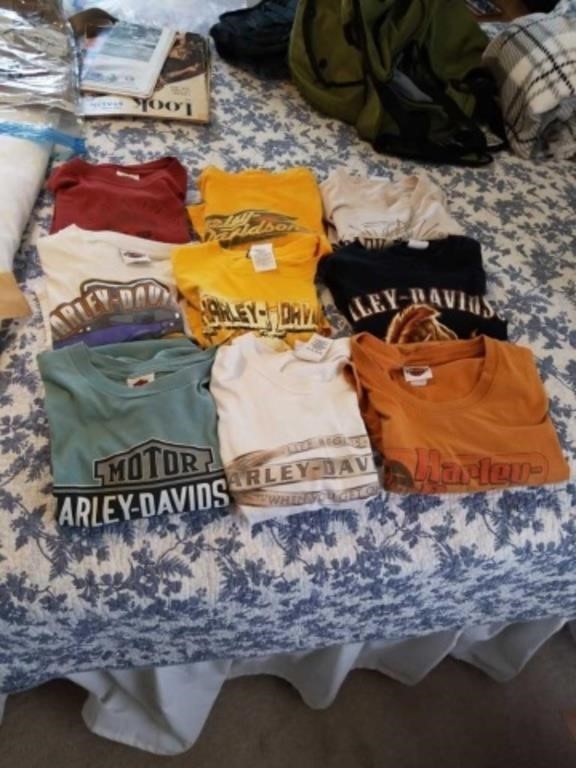 9 Harley Davidson tshirts all with issues