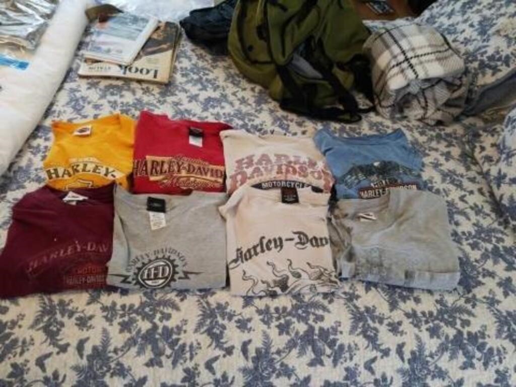 8 Harley Davidson tshirts all with issues